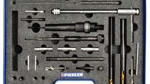 Zestaw uniwersalny do usuwania urwanych świec żarowych M10x1 z tulejami do naprawy gwintów